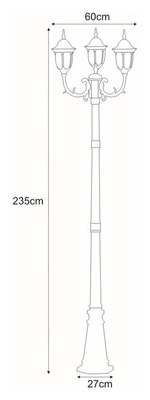 Lampa ogrodowa stojąca K-7007A2/3N CZARNY z serii VASCO