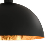 Lampy sufitowe, 2 szt., czarno-złote, półkoliste, E27