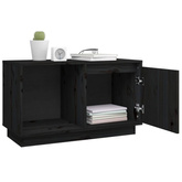 vidaXL Szafka pod TV, czarna, 74x35x44 cm, lite drewno sosnowe