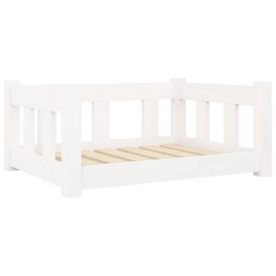 vidaXL Legowisko dla psa, białe, 65,5x50,5x28 cm, lite drewno sosnowe