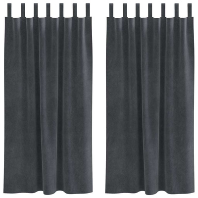 Zasłony zaciemniające 2 pcs Jasnoszary 140 x 175 cm Aksamit