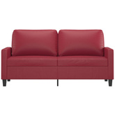 2-osobowa sofa, winna czerwień, 140 cm, sztuczna skóra
