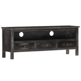 vidaXL Szafka pod TV, czarna, 120 x 30 x 45 cm, lite drewno mango