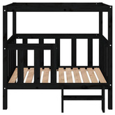 vidaXL Legowisko dla psa, czarne,105,5x83,5x100cm, lite drewno sosnowe