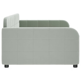 Sofa z funkcją spania, jasnoszara, 100x200 cm, obita aksamitem