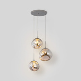 Lampa Wisząca srebrna  Szklana 3x E27 Abruzzo Sfero