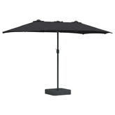 Parasolka ogrodowa Czarny 385 x 209 x 244 cm Poliester i Stal
