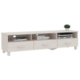 vidaXL Szafka pod TV HAMAR, biała, 158x40x40 cm, lite drewno sosnowe