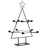 Metalowa choinka świąteczna, do dekoracji, czarna, 75 cm
