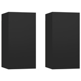 vidaXL Szafki telewizyjne, 2 szt., czarne, 30,5x30x60 cm