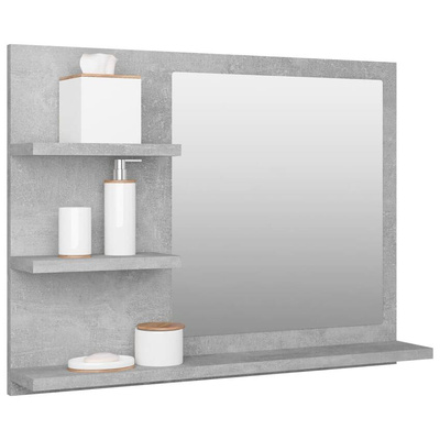 vidaXL Lustro łazienkowe, szarość betonu 60x10,5x45 cm
