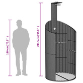 Prysznic ogrodowy, szary, 100x100x241,5 cm, polirattan i akacja