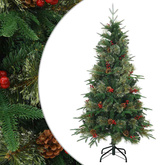 Sztuczna choinka z zawiasami Zielony 120 cm PVC, PE i Stal