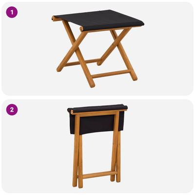 Fotel ogrodowy 2 pcs Lite Drewno Eukaliptusowe Czarny