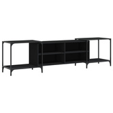 vidaXL Szafka pod TV, czarna, 203x37x50 cm, materiał drewnopochodny