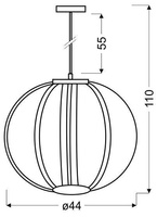 Lampa wisząca kula z pasków LED biały zimny 35W Cansas Candellux 31-43955