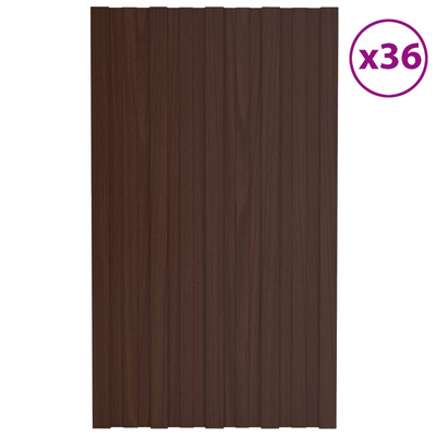 Panel dachowy 36 pcs brązowy 80 x 45 cm Stal galwanizowana
