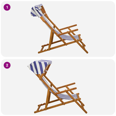 Fotel ogrodowy 2 pcs 3 Pozycja Lite Drewno Eukaliptusowe