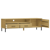 vidaXL Szafka pod TV OSLO, metalowe nóżki, brązowa, sosnowa model standard