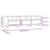 vidaXL Szafka pod TV, czarna, 150x30x44,5 cm, materiał drewnopochodny