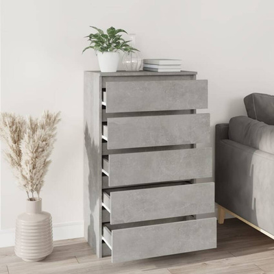 vidaXL Komoda, szarość betonu, 60x36x103 cm, materiał drewnopochodny