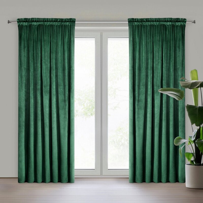 Zasłona Melanie butelkowy zielony 140x270