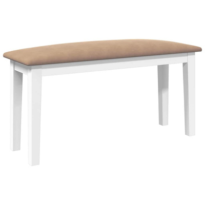 Ławka 90 cm Biała lite drewno guma