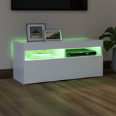 vidaXL Szafka pod TV z oświetleniem LED, biała, 90x35x40 cm