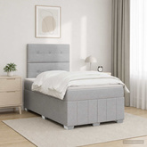 Łóżko z box spring LED z materacem jasnoszary 120 x 190 cm