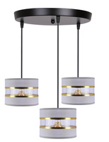 Lampa wisząca z abażurami Pandy czarna potrójna do salonu