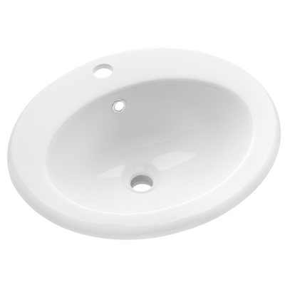 Umywalka wpuszczana w blat nikea 50 cm, z otw. na bat. CE-53-001-W Invena