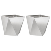 Donica 2 pcs Srebrny 50 x 50 x 50 cm Stal nierdzewna