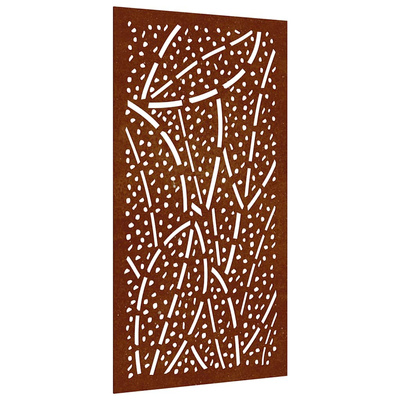 Ogrodowa dekoracja ścienna, 105x55 cm, stal kortenowska, liście