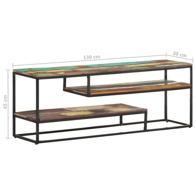 vidaXL Szafka pod TV, 130 x 30 x 45 cm, lite drewno z odzysku