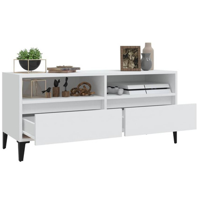vidaXL Szafka pod TV, biała, 100x34,5x44,5 cm, materiał drewnopochodny