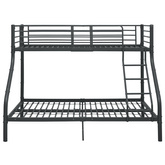 Rama łóżka piętrowego, czarna, metalowa, 140x200 cm/90x200 cm