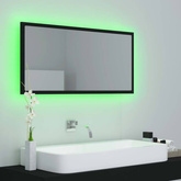 vidaXL Lustro łazienkowe z LED, czarne, 90x8,5x37 cm, akryl