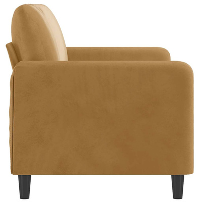 Sofa 2-osobowa, brązowa, 140 cm, tapicerowana aksamitem