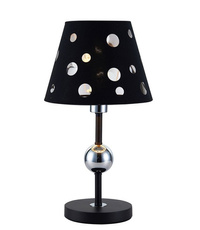 Lampka nocna Batley Ledea czarna metalowa z abażurem klasyczna