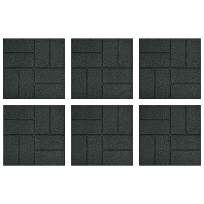 Kamień kroczący 6 pcs Czarny 40,5 x 40,5 x 2 cm Guma