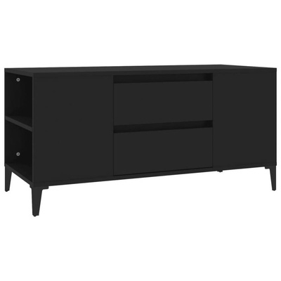 Szafka pod TV, czarna, 102x44,5x50 cm, materiał drewnopochodny vidaXL