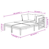 vidaXL Leżaki z kremowymi poduszkami, 2 szt., lite drewno akacjowe