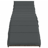 vidaXL Leżak z poduszką, szary, 55x199x50 cm, polirattan