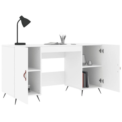 vidaXL Biurko, białe, 140x50x75 cm, materiał drewnopochodny wariant 5