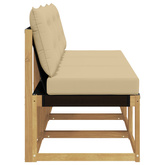 3 szt. Środkowa sofa ogrodowa Biały