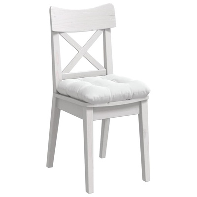Poduszki na siedziska 4 pcs Biały 40 x 40 x 12 cm tkanina