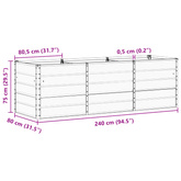 Donica Antracyt 240 x 80 x 75 cm Stal