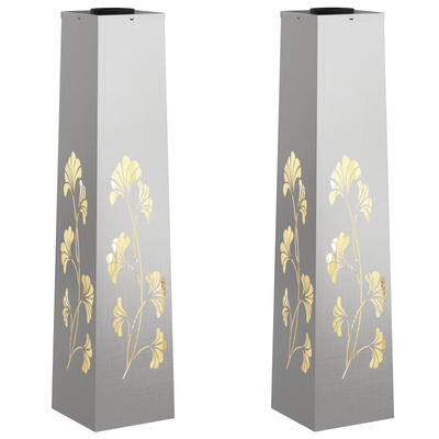 Słoneczna LED lampa na ścieżkę 2 pcs Srebrny Stal nierdzewna