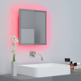 vidaXL Lustro łazienkowe LED, wysoki połysk, szare, 40x8,5x37cm, akryl