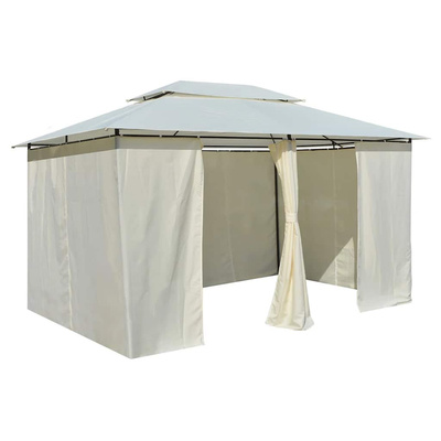 Namiot ogrodowy z zasłonami, 4 x 3 m, biały